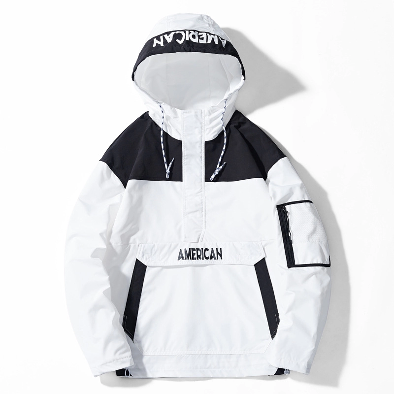 Men ​Hooded Jackets Fashion Tracksuit Coat Hip Hop Streetwear Jacket