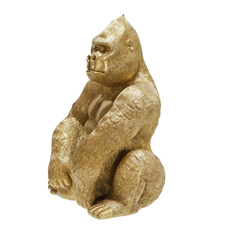 Resin Golden Sitting Gorilla Figurine