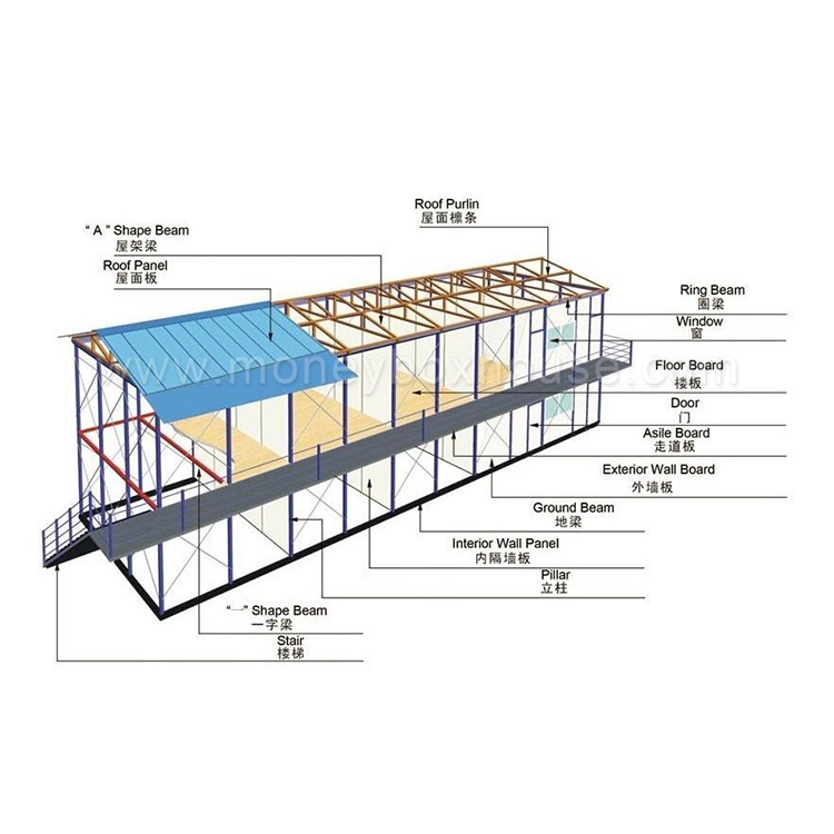Movable Light steel Prefab K house Housing manufactured modular homes for sale