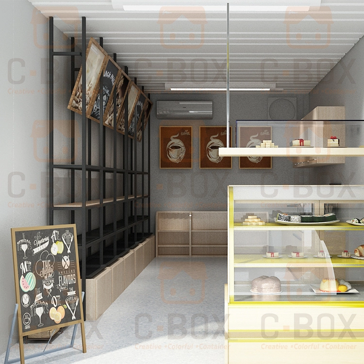 Flat pack container house for coffee / cake / garment shop