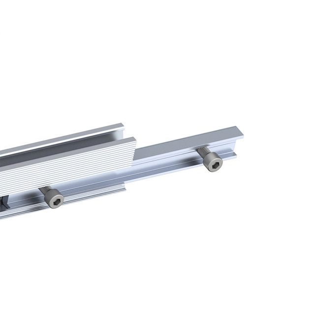 Solar panel rail connector for roof rail mounting