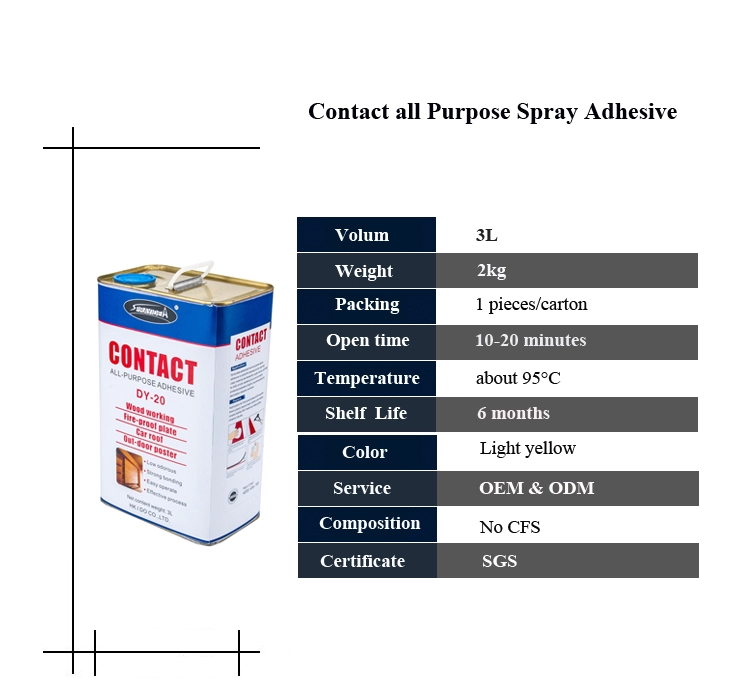 Sprayidea DY-20 Contact Polychloroprene Adhesive Decorative Boards Heat Resistant Metal Glue