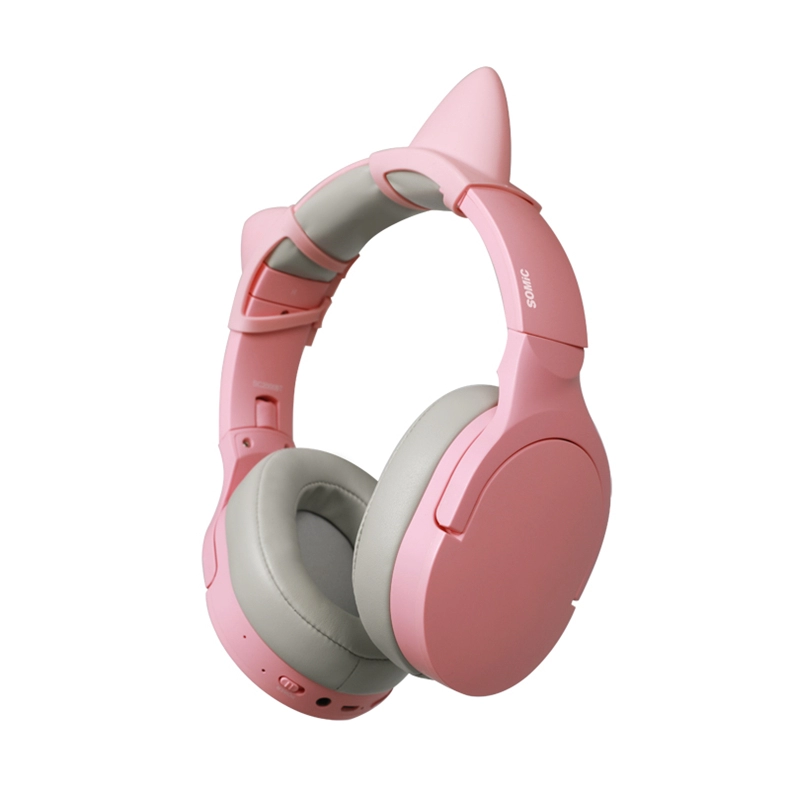 Somic SC2000 Pink HIFI over the ear headphones wireless bluetooth