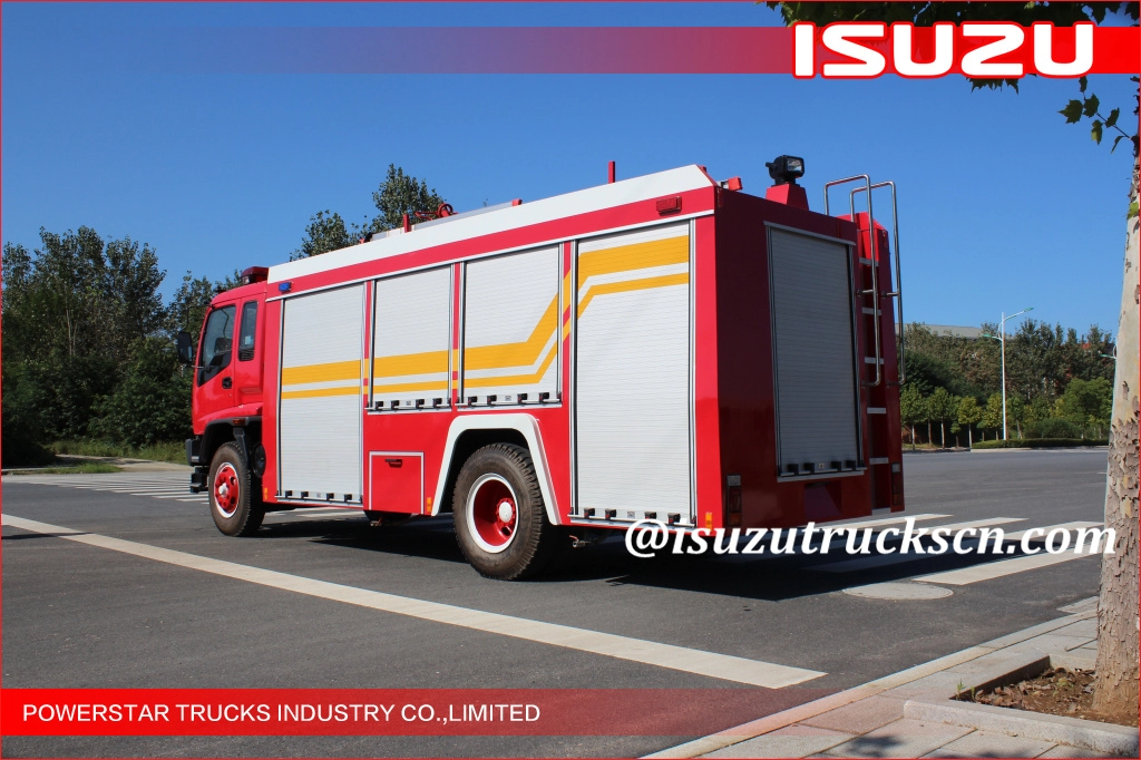 Armenia 5000Liter Single cab Isuzu Fire fighting vehicle Fire rescue tank trucks