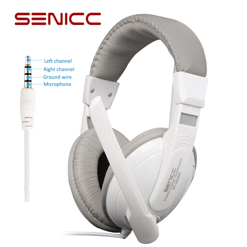 Custom wholesale headset SENICC ST-2628N stereo headset pc 3.5mm office headset with mic