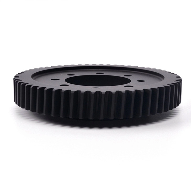 Custom aluminum anodized black cnc turning gear for engine motor part