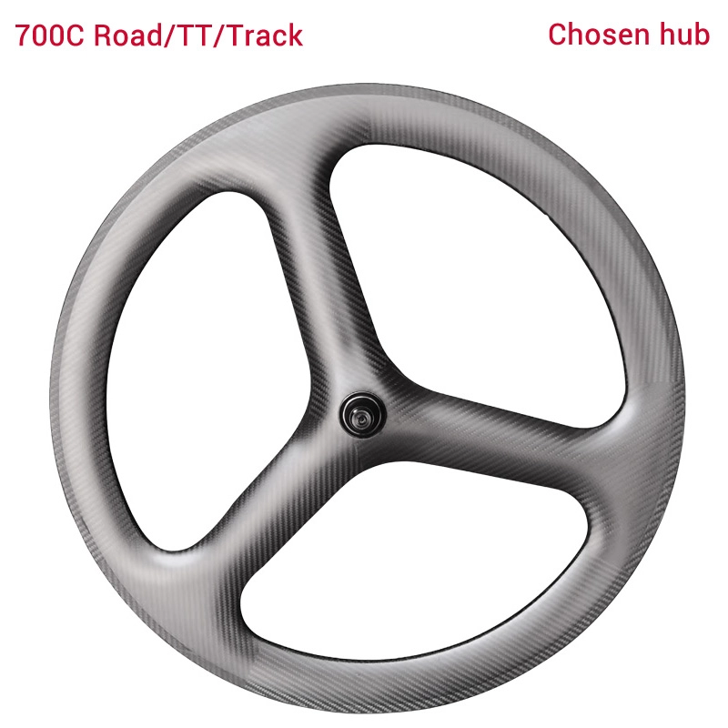 LightCarbon 700C Aero 3-spoke Carbon Wheel For Road/TT/Track bike