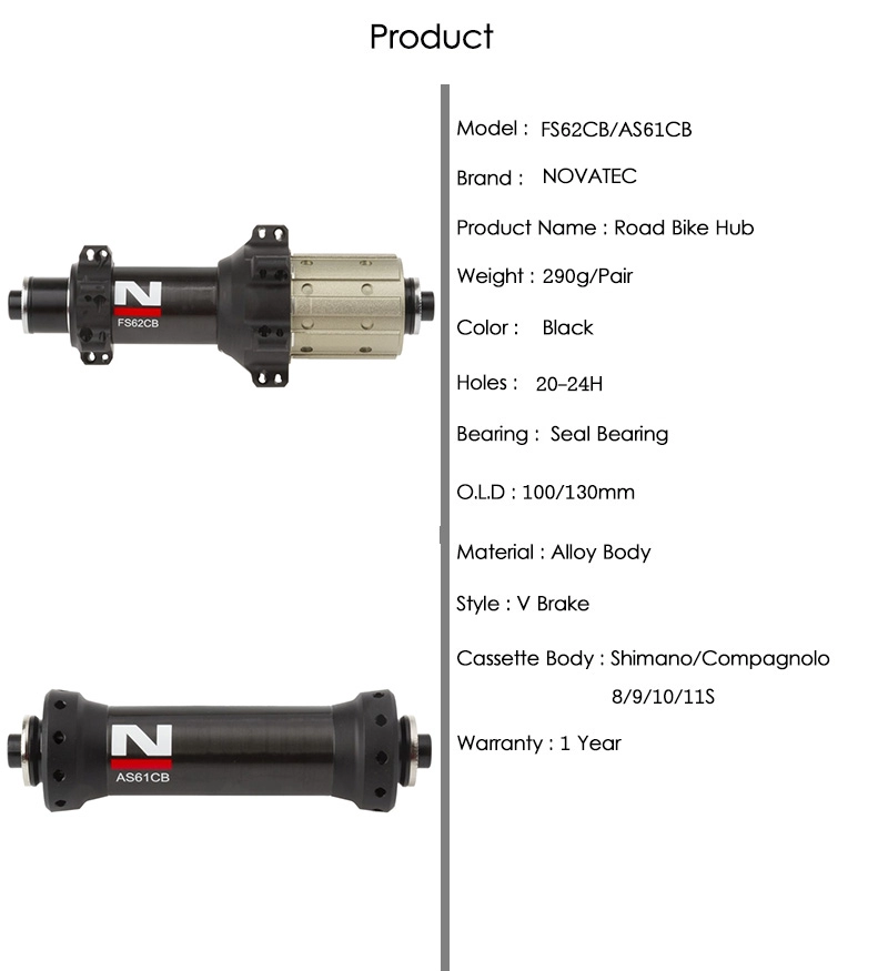 Novatec Hubs AS61CB/ FS62CB