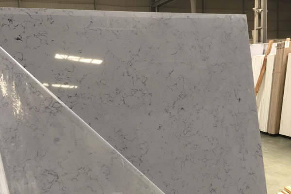 grey carrara vein quartz slab