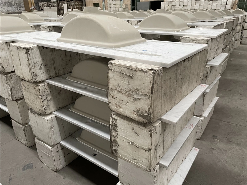 White Carrara Marble Bathroom Vanity Top