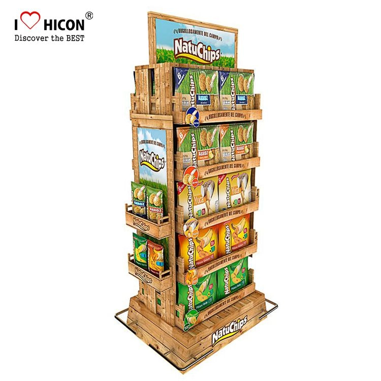 Catch Glance Freestanding Double Sided 5-Tiered Wooden Food Display Stand