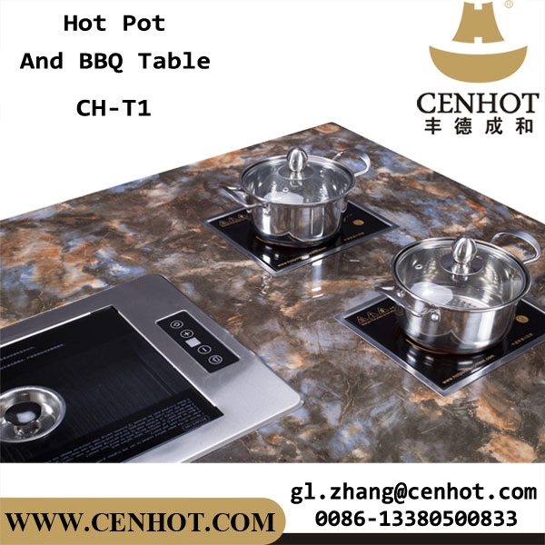 CENHOT Hot Pot With Korean Barbucue grill Table For Restaurant