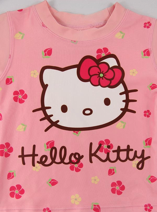 Pink Hello Kitty Toddler Girls Rashguard T-Shirts