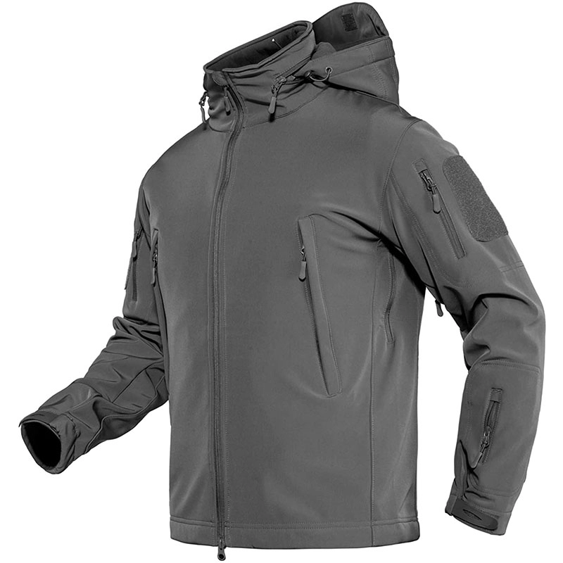 Men's Tactical Concealed Hooded Softshell Fleece Military Jacket Coat