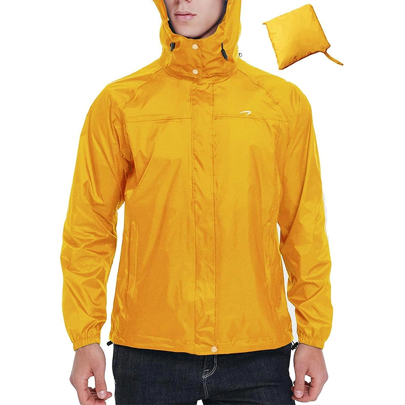 Waterproof Lightweight Windbreaker Packable with Hood Cycling Running Jacket