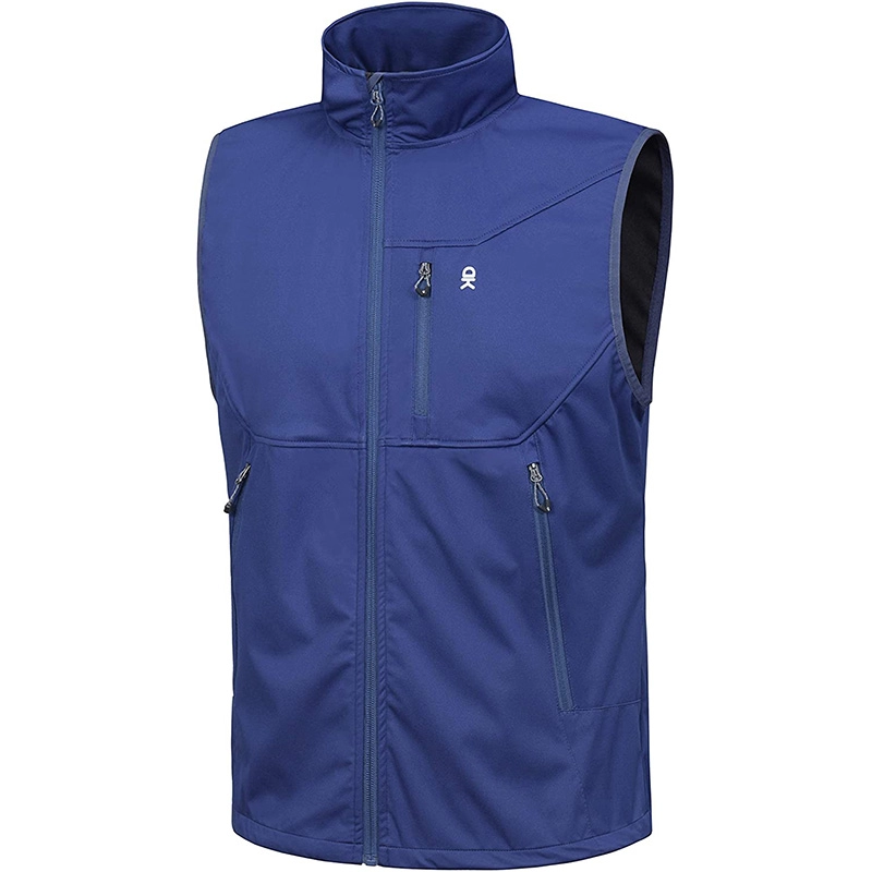 Men's Lightweight Softshell Vest, Windproof Sleeveless Jacket for Travel Hiking Running Golf