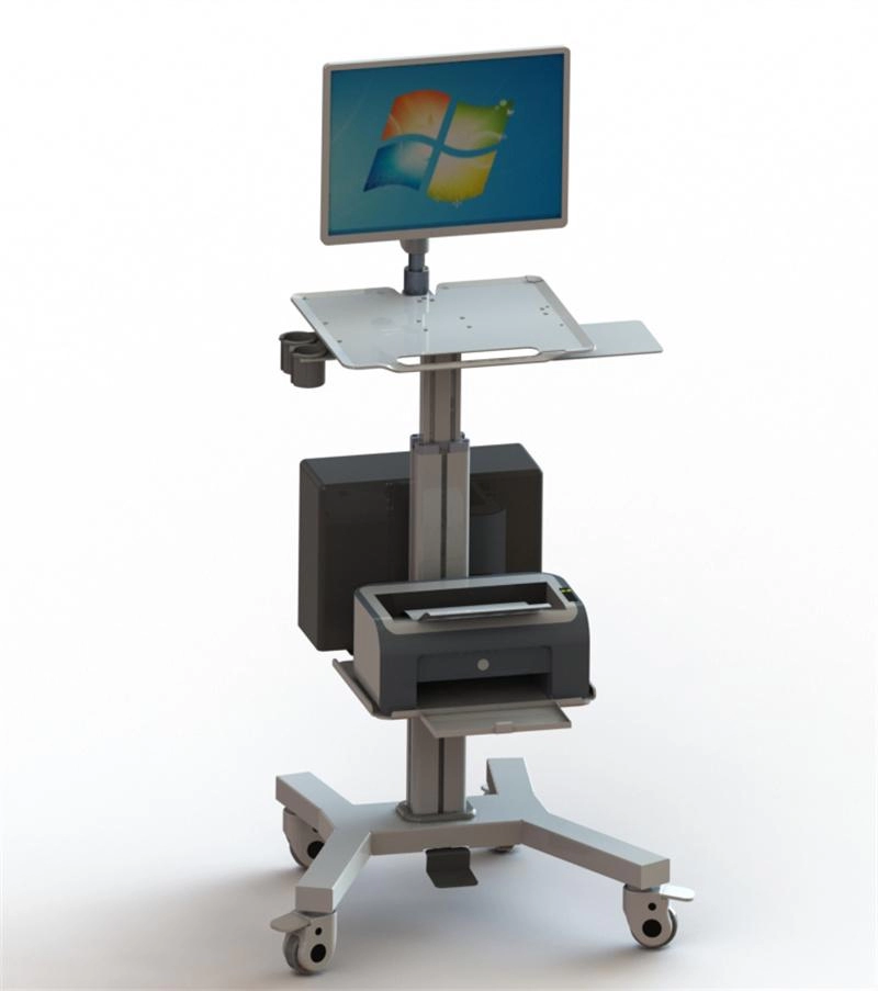 All In One Workstation VESA Hospital Mobile Medical Computer Trolley