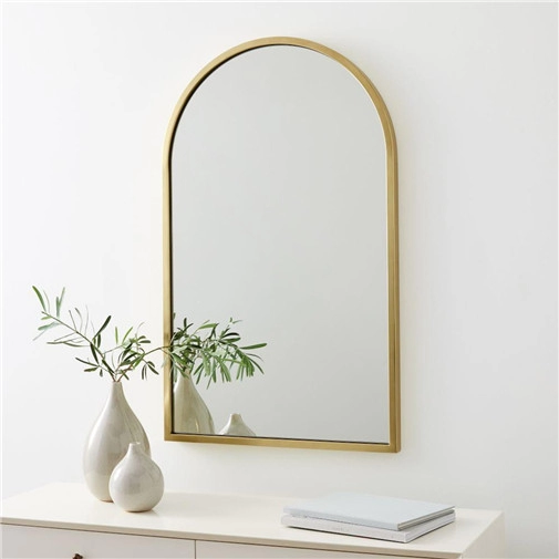 Gold Brass Archway Wall Mounted Mirror