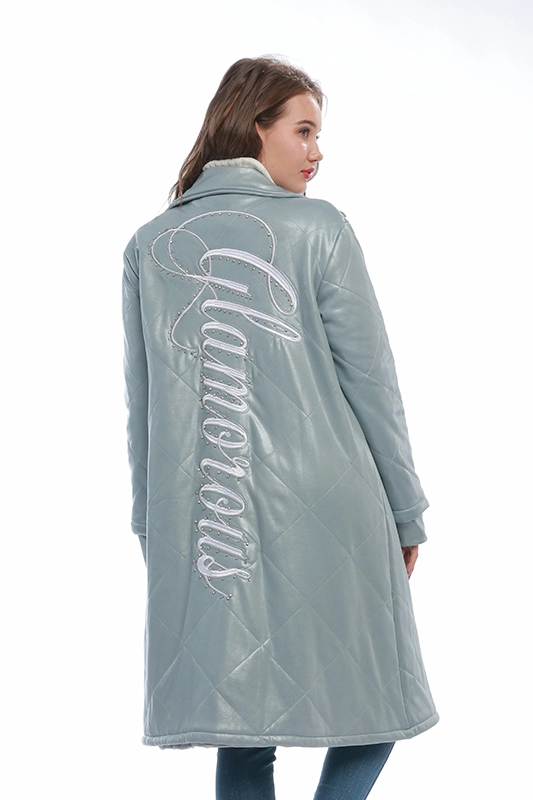 Women's Winter Warm Coat with Long-Sleeved Embroidered Cotton Liner