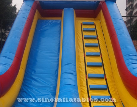 6 meters high commercial grade rainbow kids inflatable slide from China Guangzhou Inflatable factory