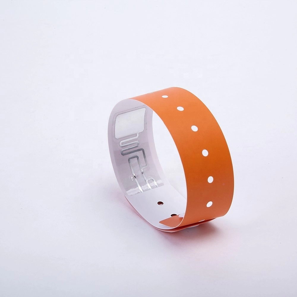 Disposable uhf H3 nfc PP paper fabric printing RFID wristband for medical identification