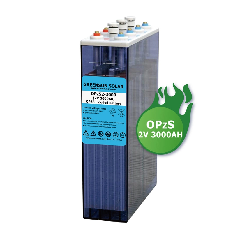 Greensun OPZS Battery Manufacturers 2 Volt 200Ah 300Ah 400Ah 600 1000Ah 2000Ah 3000 Ah OPZS Battery Price