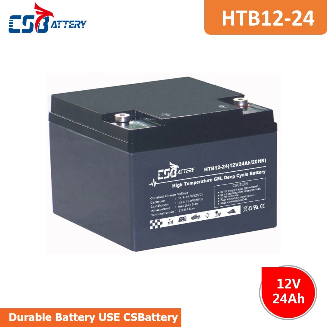 HTB12-24 12V 24AH High-Temp Deep Cycle Batteries