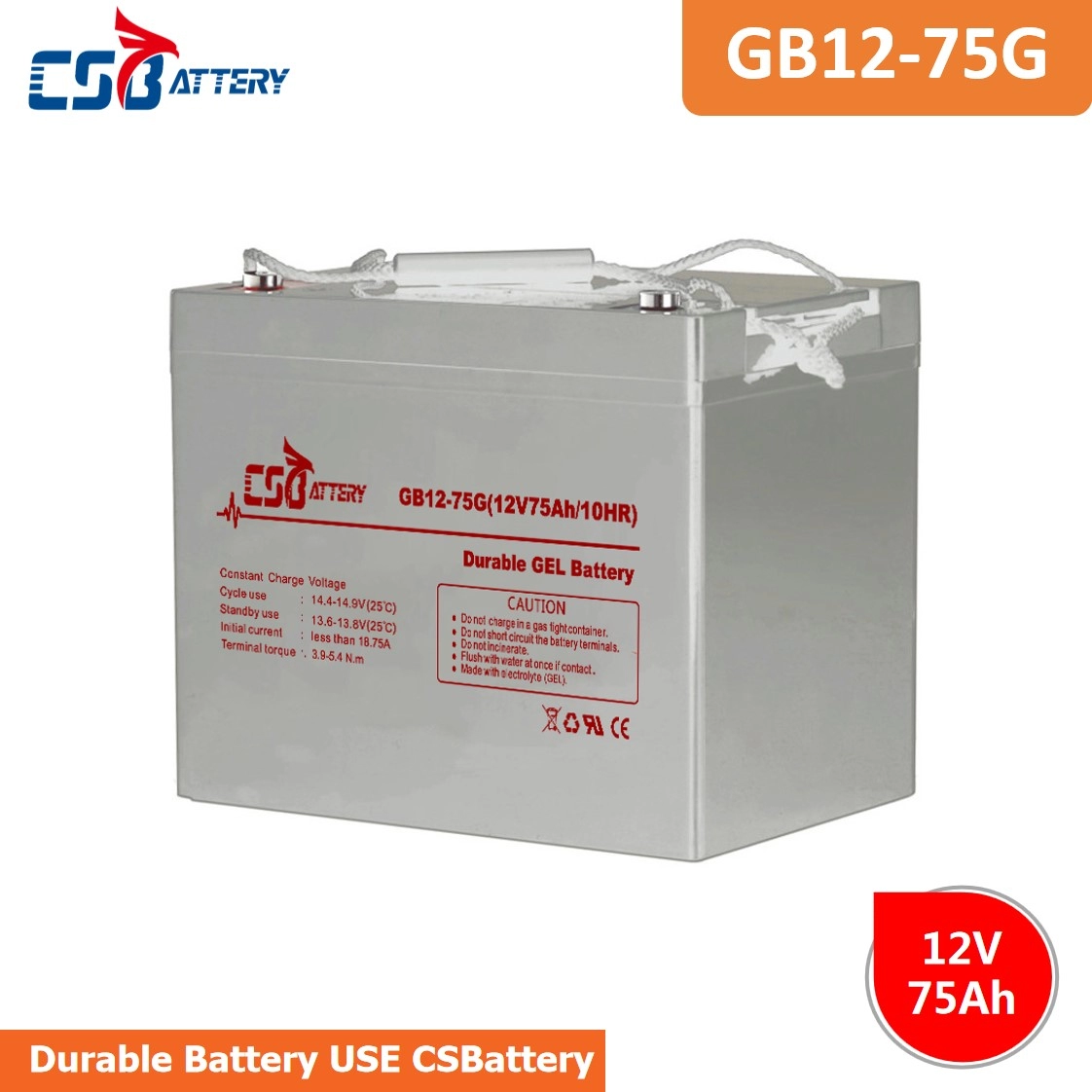 GB12-75G 12V 75Ah Durable Long Life Gel Battery