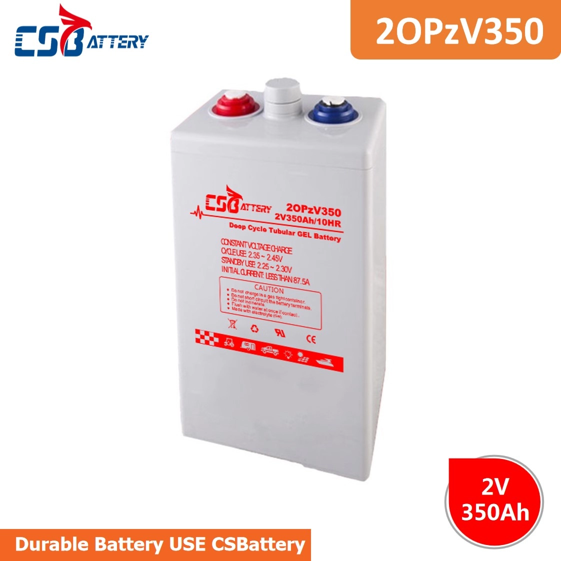 OPzV2-350 2V 350Ah Tubular Deep Cycle Gel OPzV Battery