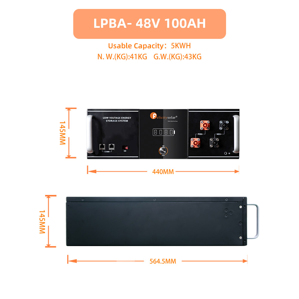 6000 Times 5KWH 48V LiFePo4 Lithium Battery