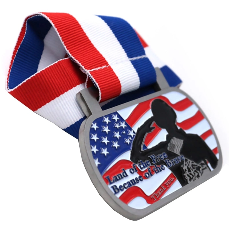 Custom enamel brave usa flag military medal