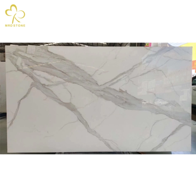 Artificial Calacatta Crystallized Glass Stone Panel Factory