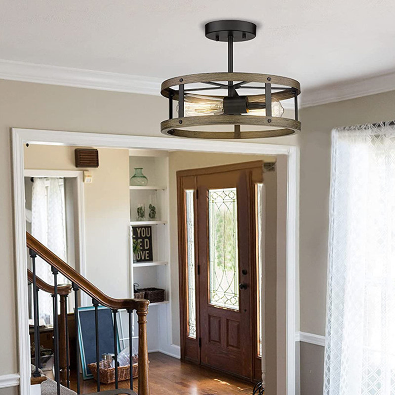 Semi flush foyer lighting