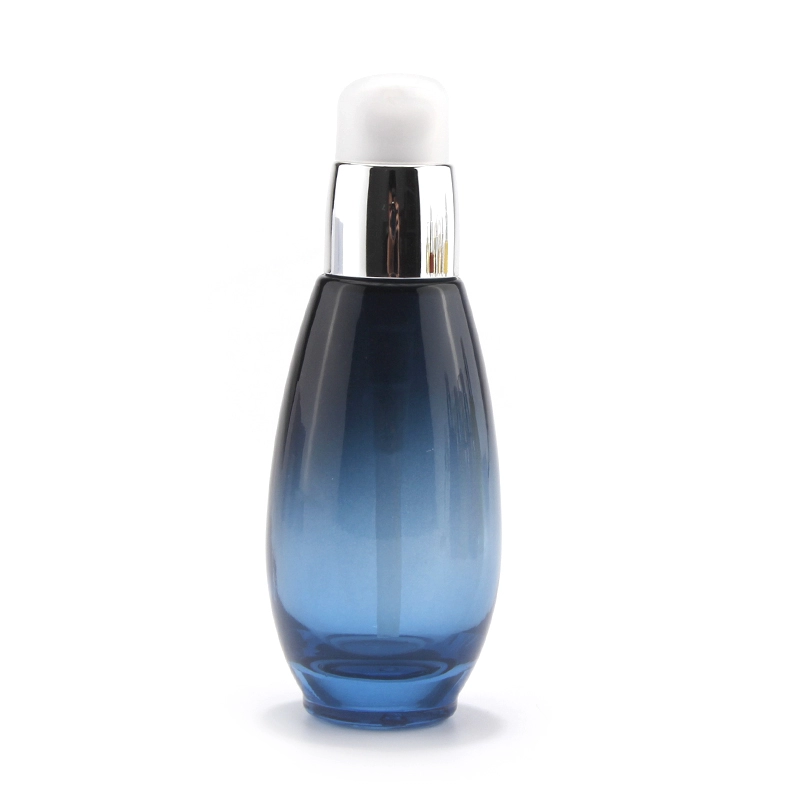 Round two-color gradient lotion glass bottle