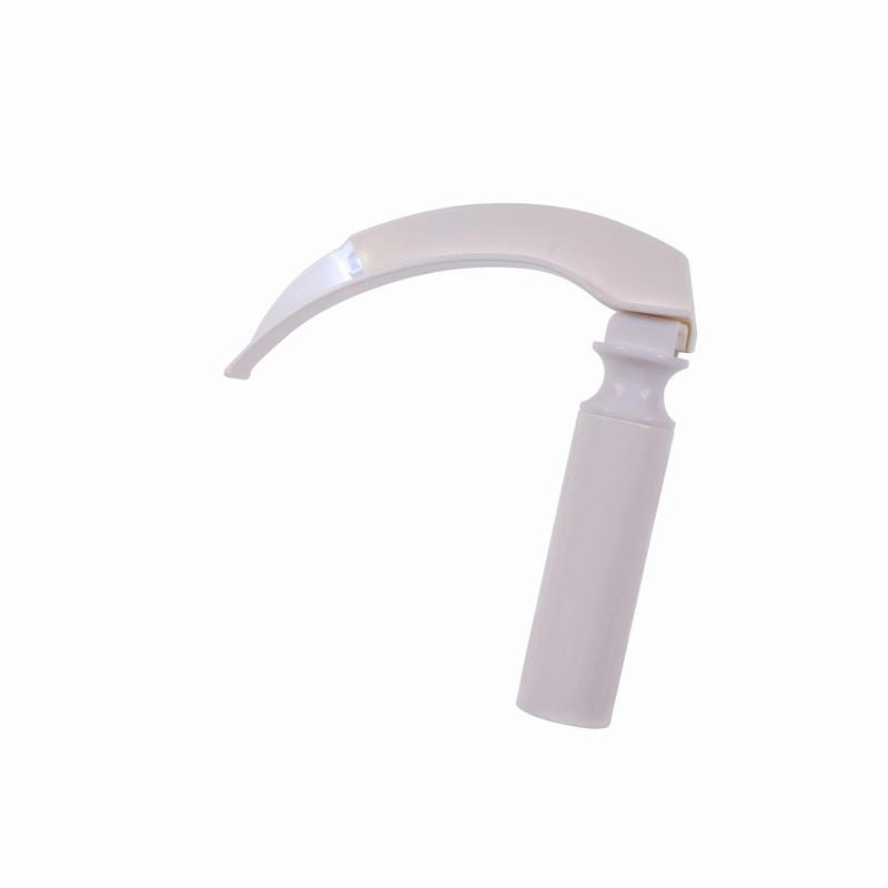 Disposable laryngoscope blades with handle