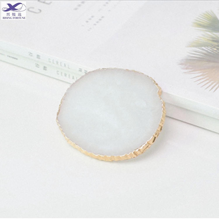 white agate resin coaster