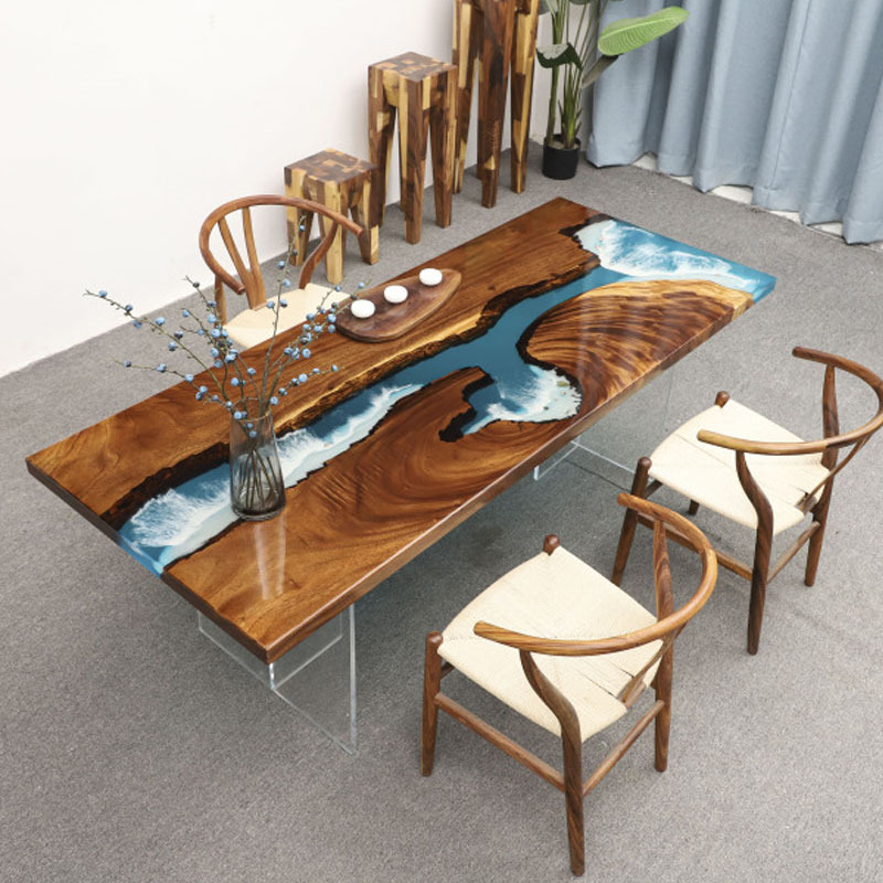 epoxy resin dining river table