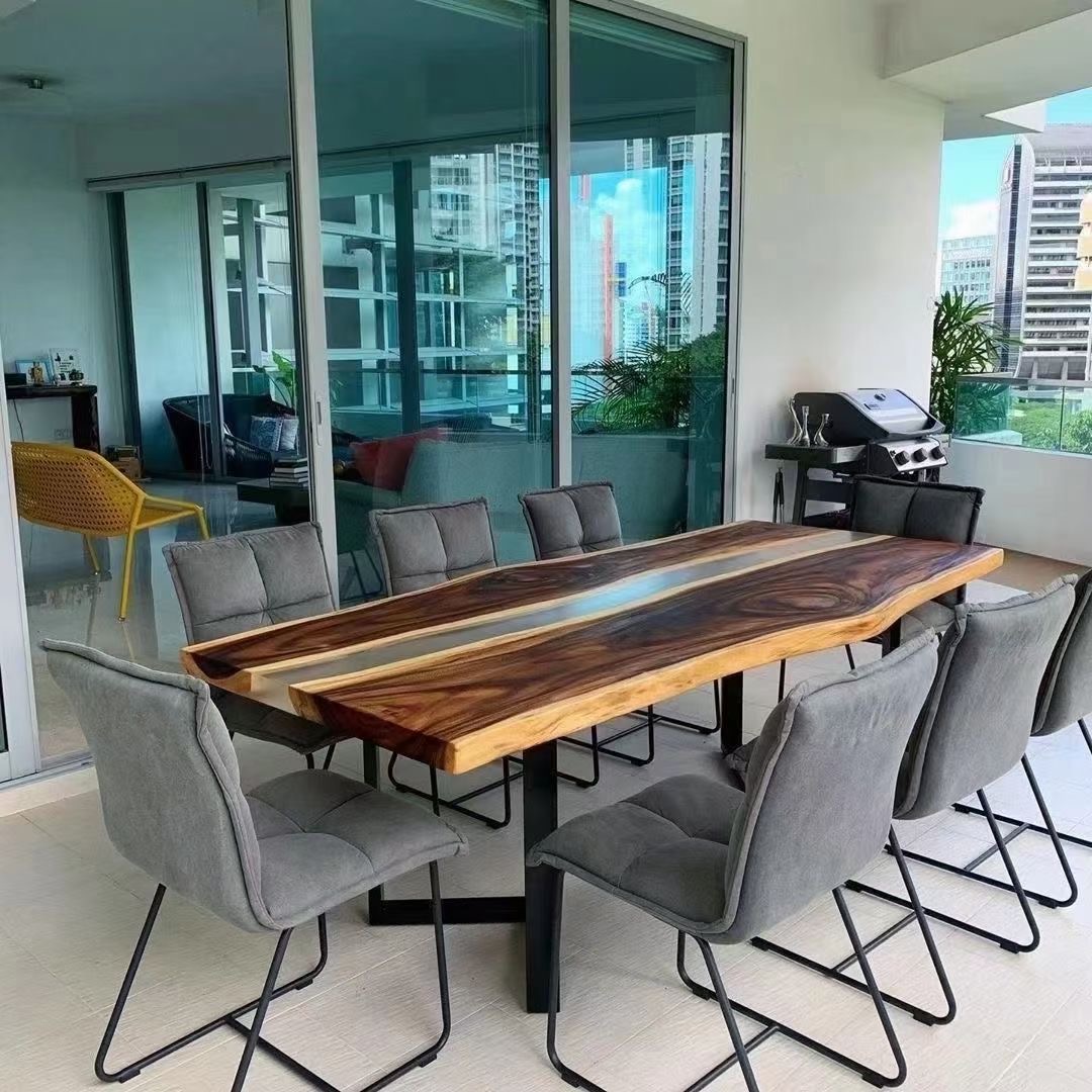 epoxy resin wood dining table and table top