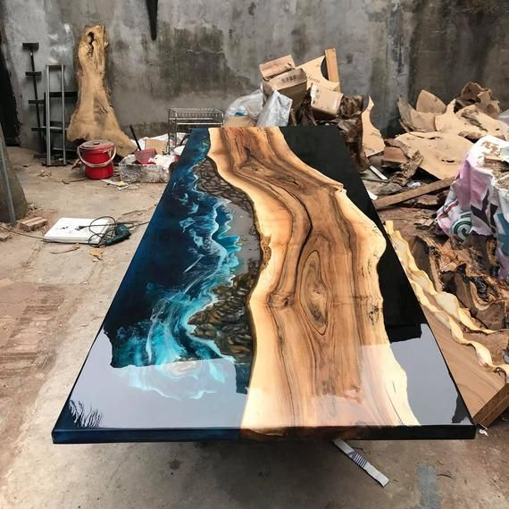 epoxy dining table live edge