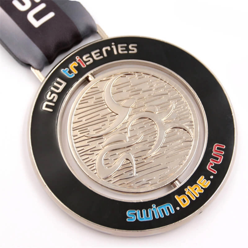 Spinning triathlon medals custom manufacturer