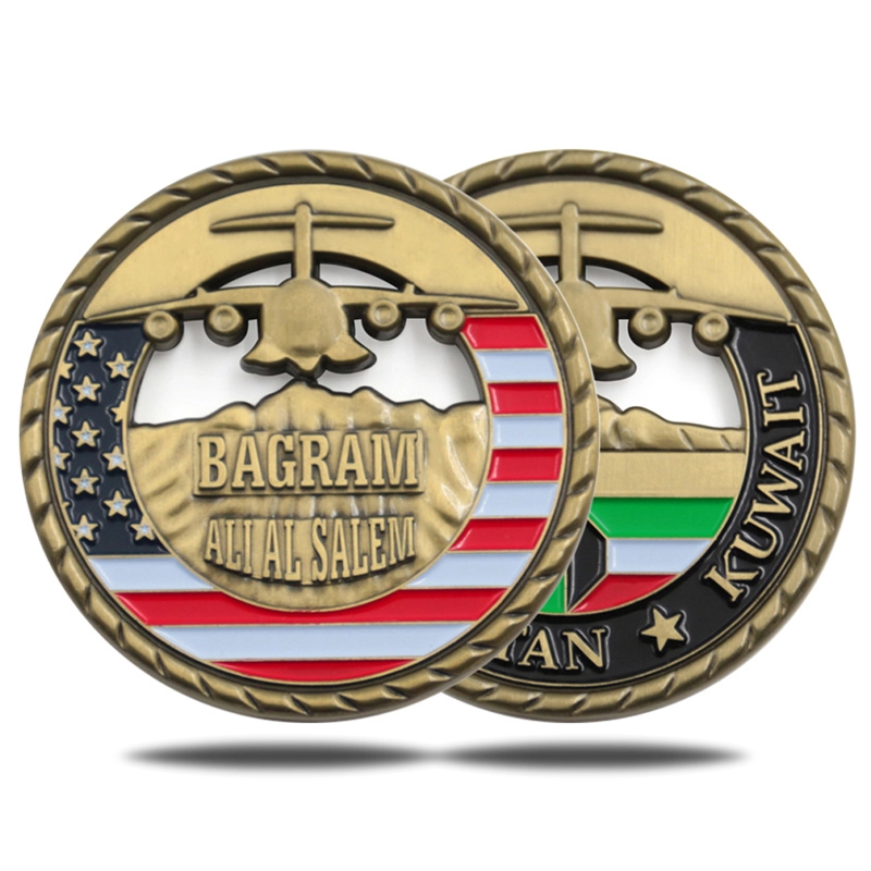 Cut-out metal military challenge coins custom supplier