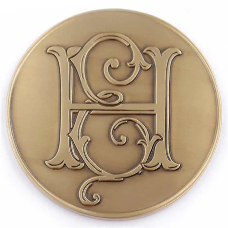 Manufacturer custom plating antique gold challenge coin