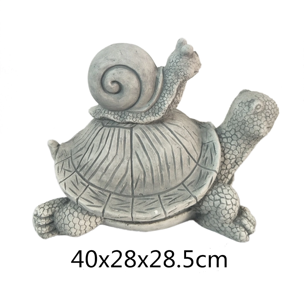 Garden outdoor  Decoration White Polished Gray Three's a Crowd Stacked Turtle Statue for sale