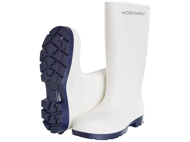 white PU wellington work boots