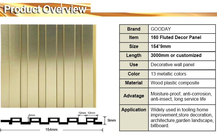 metal surface golden film wall panels