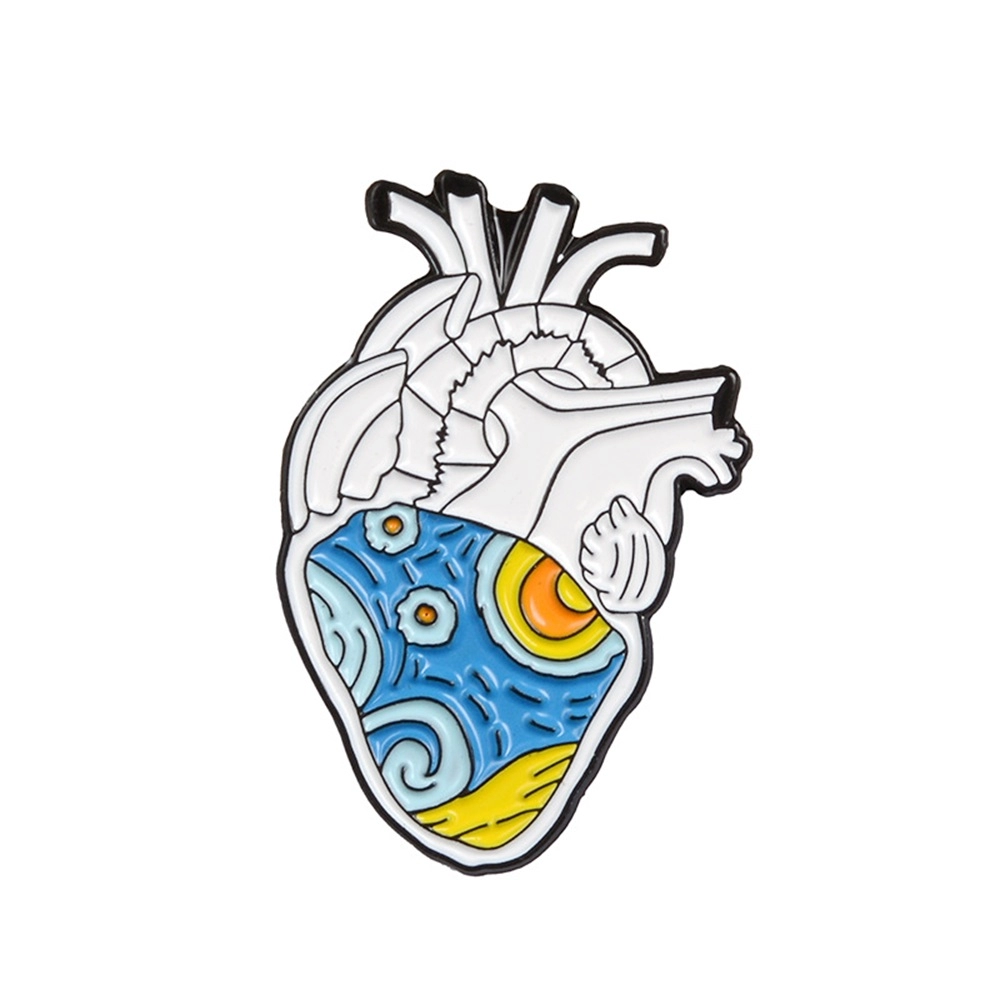 Custom color heart lapel pin badge