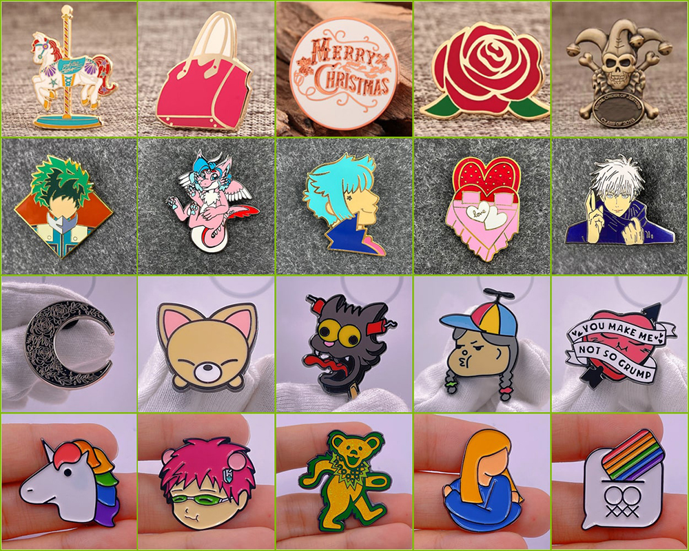 Custom cute animal enamel pins