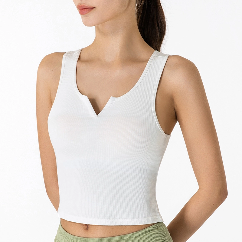 Running  V Neck Ribbed Tank Top