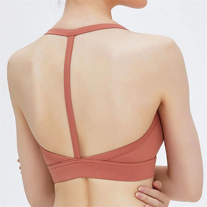 Solid Color Soft Backless Sports Bra for Women