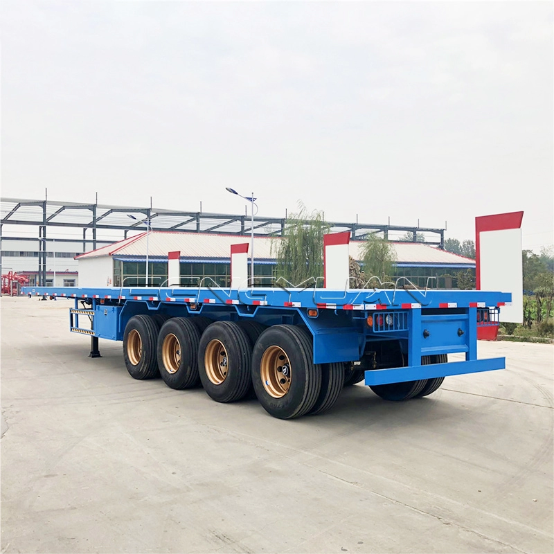 4 axles 20ft 40ft 45ft Container transport Flatbed Semi truck trailer